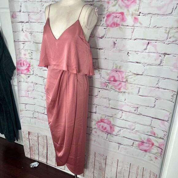 Shona Joy nwot LUXE COCKTAIL FRILL DRESS - ROSE - Picture 4 of 13